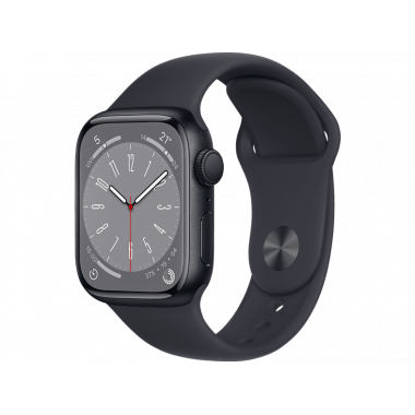 Apple Watch Series 8 GPS, Boîtier en aluminium minuit 41mm avec bracelet sport M/L minuit