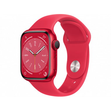 Apple Watch Series 8 GPS, Boîtier en aluminium (PRODUCT)RED 41mm avec bracelet sport M/L (PRODUCT)RED