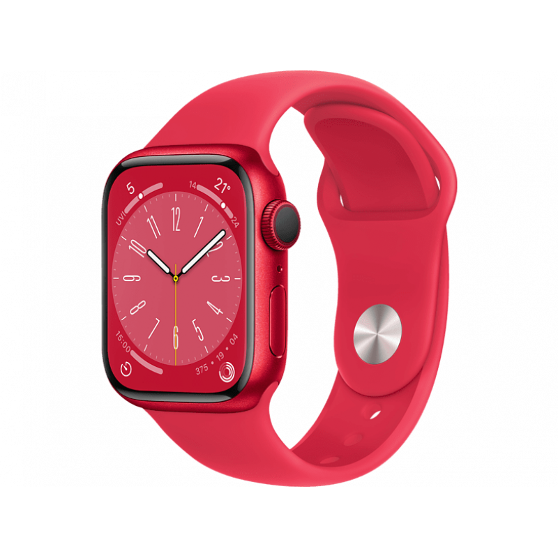 Apple Watch Series 8 GPS, Boîtier en aluminium (PRODUCT)RED 41mm avec bracelet sport M/L (PRODUCT)RED