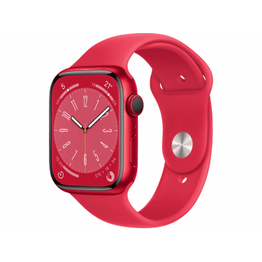 Apple Watch Series 8 GPS, Boîtier en aluminium (PRODUCT)RED 45mm avec bracelet sport M/L (PRODUCT)RED
