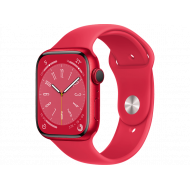 Apple Watch Series 8 GPS, Boîtier en aluminium (PRODUCT)RED 45mm avec bracelet sport S/M (PRODUCT)RED