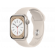 Apple Watch Series 8 GPS, Boîtier en aluminium Lumière stellaire 41mm avec bracelet sport M/L Lumière stellaire