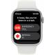 Apple Watch Series 8 GPS, Boîtier en aluminium argenté 45mm avec bracelet sport blanc M/L