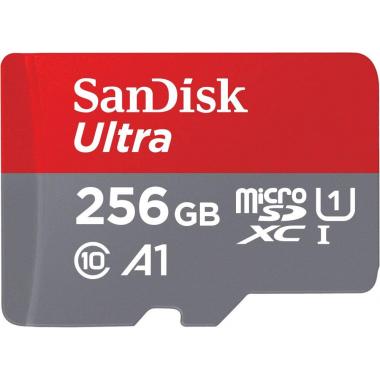 SanDisk 256 Go Ultra Carte Mémoire microSDXC + Adaptateur SD. Vitesse de Lecture Allant jusqu'à 120MB/S, Classe 10, U1, homologuée A1