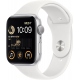 Apple Watch SE 2022 2e génération (GPS, 44 mm) - Boîtier en aluminium argenté avec bracelet sport blanc S/M