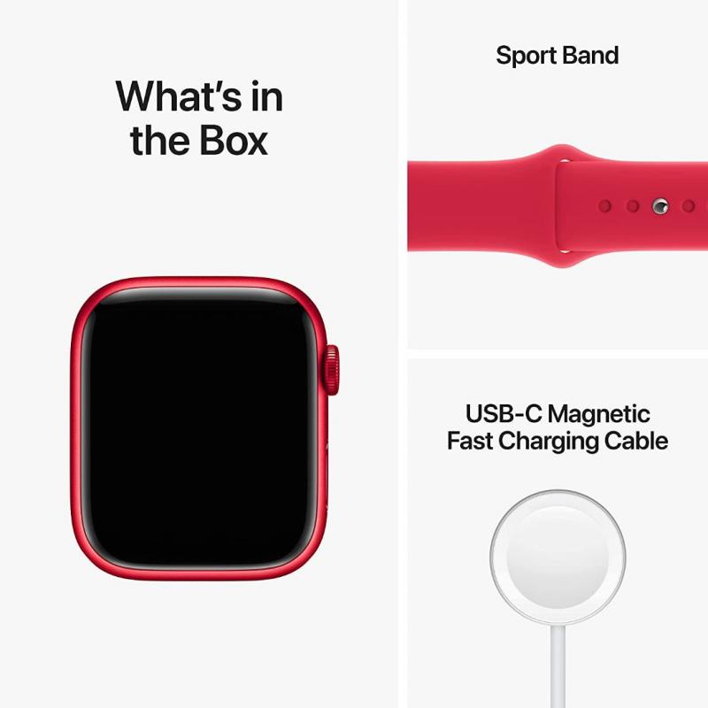 Apple Watch Series 8 GPS, Boîtier en aluminium (PRODUCT)RED 41mm avec bracelet sport S/M (PRODUCT)RED