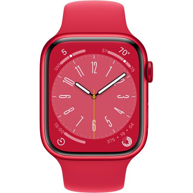 Apple Watch Series 8 GPS, Boîtier en aluminium (PRODUCT)RED 41mm avec bracelet sport M/L (PRODUCT)RED