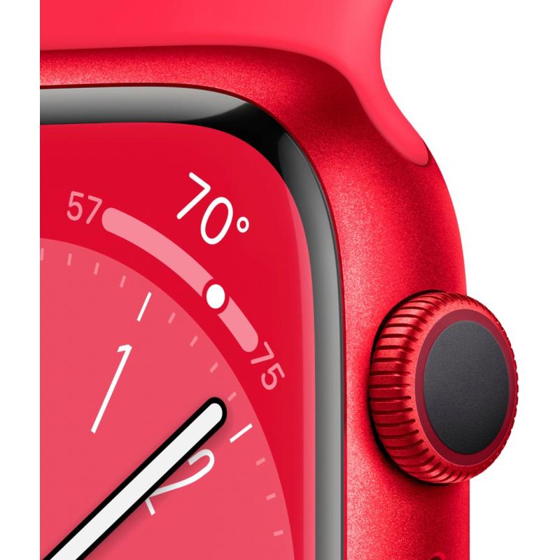 Apple Watch Series 8 GPS, Boîtier en aluminium (PRODUCT)RED 41mm avec bracelet sport M/L (PRODUCT)RED