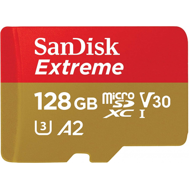 Carte mémoire microSDXC SanDisk Extreme 128 Go (A2, classe 10, UHH-I, U3, V30)