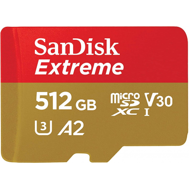 Carte mémoire microSDXC SanDisk Extreme 512 Go (A2, classe 10, UHH-I, U3, V30)