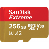 Carte mémoire microSDXC SanDisk Extreme 256 Go (A2, classe 10, UHH-I, U3, V30)