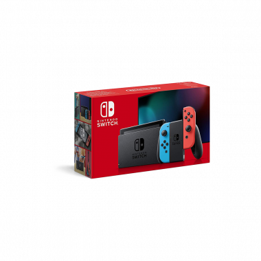 Nintendo Switch avec paire de Joy-Con Rouge Néon et Bleu Néon