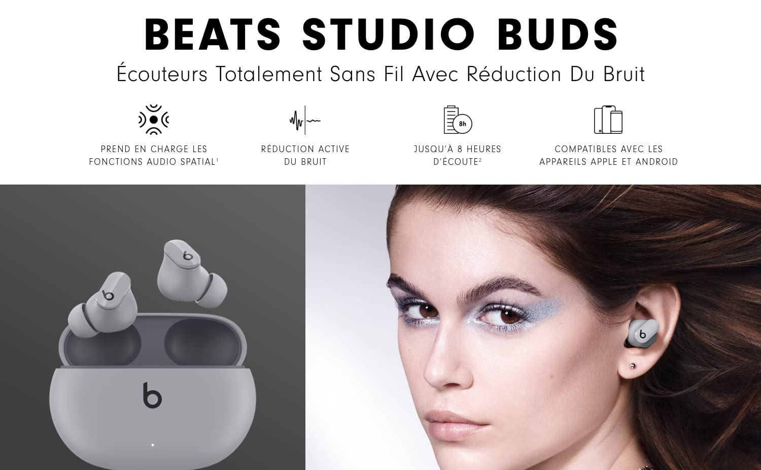 Beats Studio Buds Écouteurs sans fil True Wireless avec réduction du bruit  – Blanc - Apple (FR)